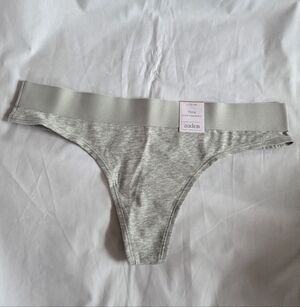 Auden Light Gray Cotton 4-way Stretch Thong New